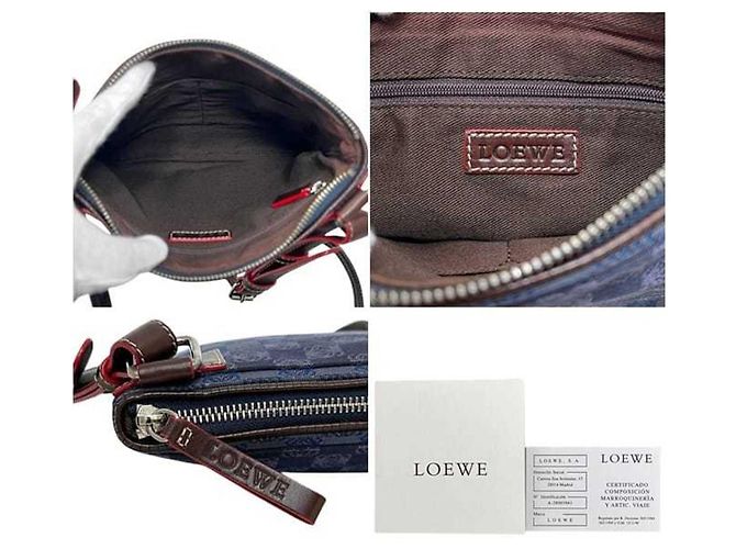 Borsa a tracolla Loewe in tela e pelle - vista 4
