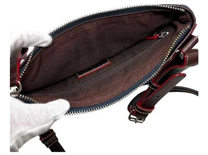 Borsa a tracolla Loewe in tela e pelle - vista 5