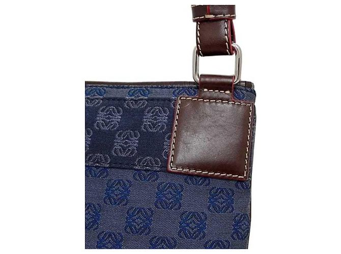 Borsa a tracolla Loewe in tela e pelle - vista 8