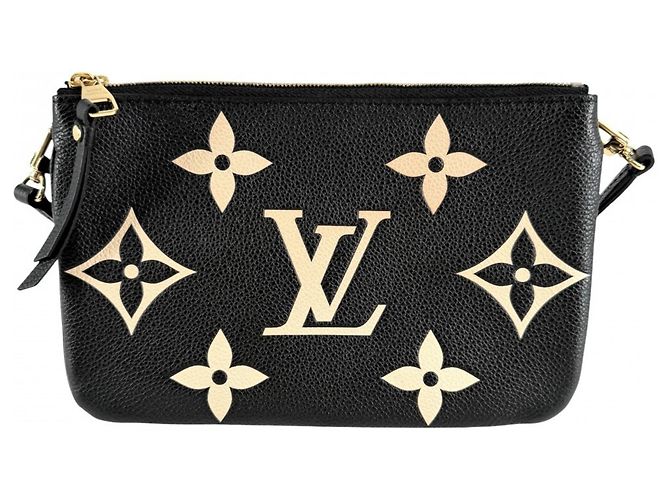 Borsa a tracolla Pochette Double Zip Monogram Empreinte da donna Louis Vuitton Nero Beige - vista 2