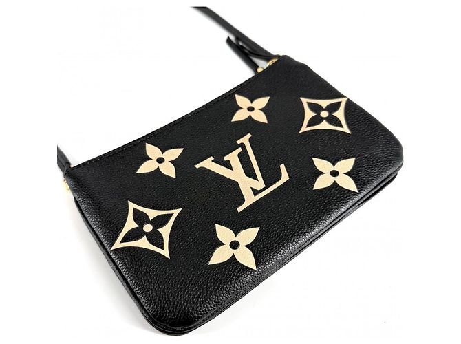 Borsa a tracolla Pochette Double Zip Monogram Empreinte da donna Louis Vuitton Nero Beige - vista 3