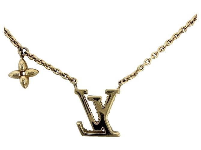Collana Louis Vuitton strass dorata D'oro - vista 2