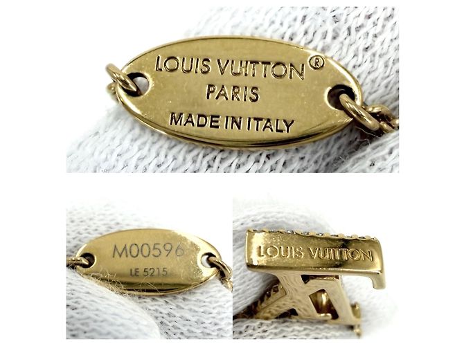 Collana Louis Vuitton strass dorata D'oro - vista 4