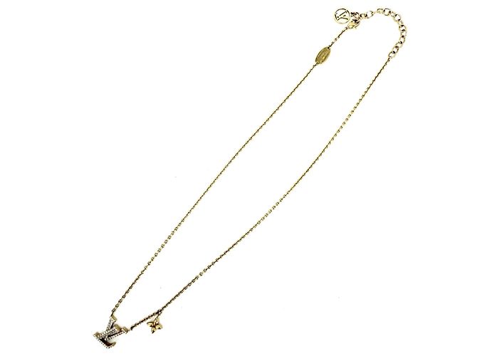 Collana Louis Vuitton strass dorata D'oro - vista 5