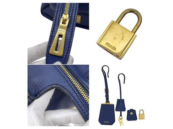 Prada Leder Tote Bag BN2767 Blau - Ansicht 10
