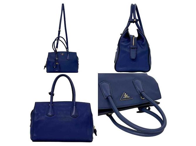 Prada Leder Tote Bag BN2767 Blau - Ansicht 2
