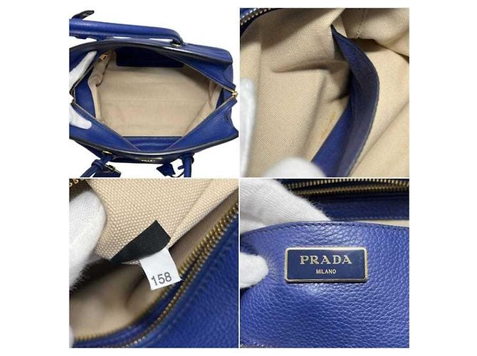 Prada Leder Tote Bag BN2767 Blau - Ansicht 3