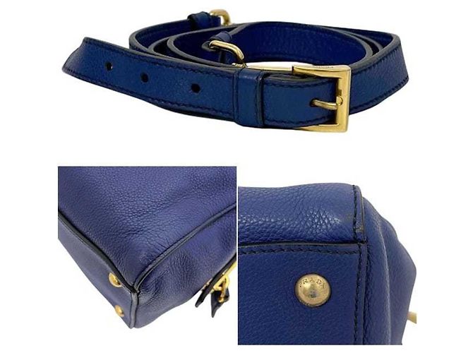 Prada Leder Tote Bag BN2767 Blau - Ansicht 8