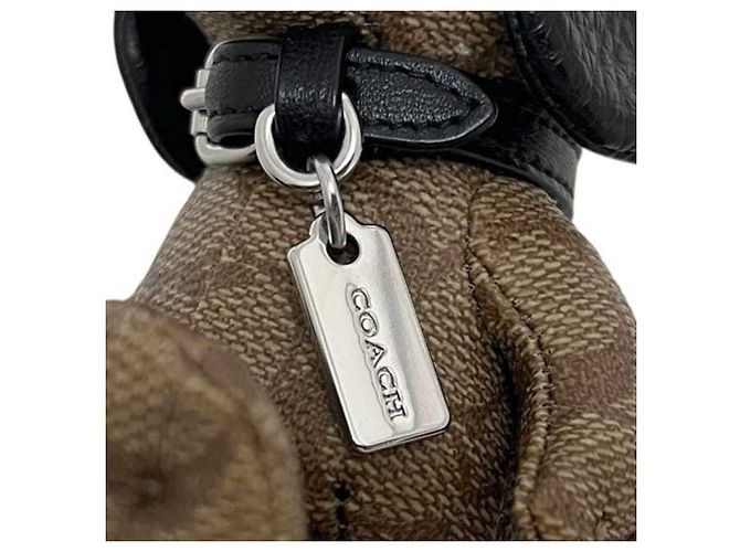 Portachiavi Coach Snoopy Charm Nero Beige - vista 7