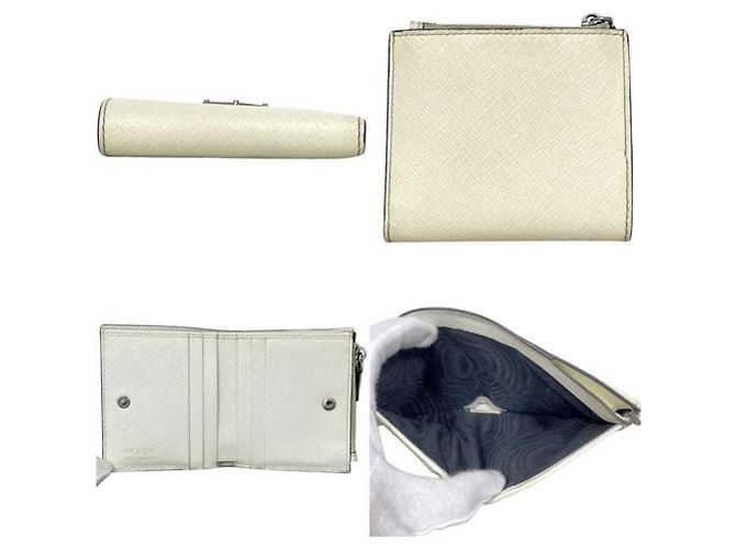 Portafoglio bi-fold Prada in pelle Saffiano bianca Bianco - vista 2