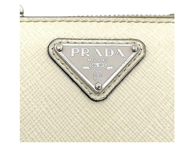 Portafoglio bi-fold Prada in pelle Saffiano bianca Bianco - vista 4