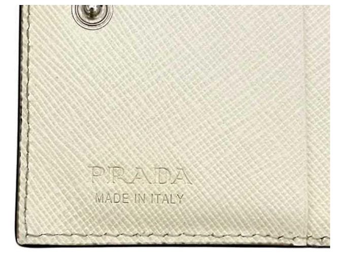 Portafoglio bi-fold Prada in pelle Saffiano bianca Bianco - vista 5
