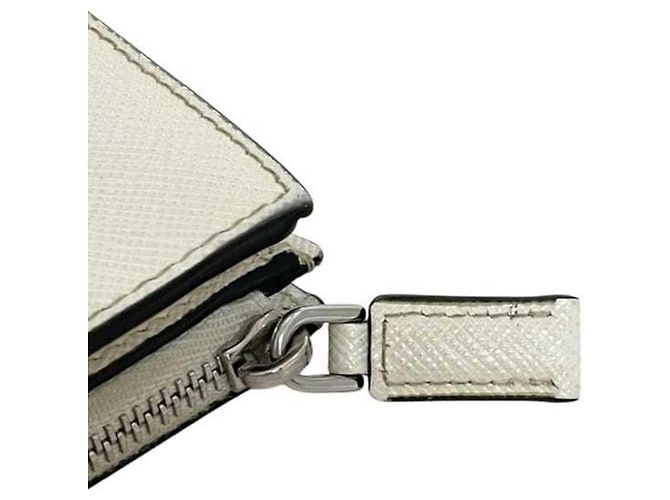 Portafoglio bi-fold Prada in pelle Saffiano bianca Bianco - vista 7