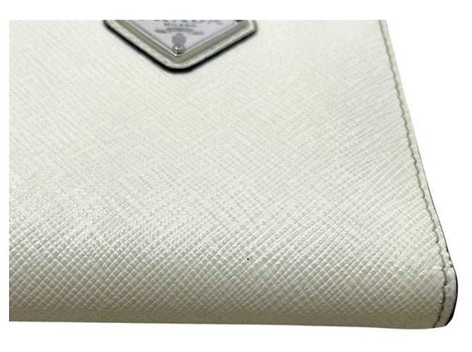 Portafoglio bi-fold Prada in pelle Saffiano bianca Bianco - vista 9