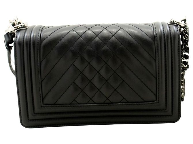 Chanel Boy Flap Quilted Calfskin Small Nero - vista 2