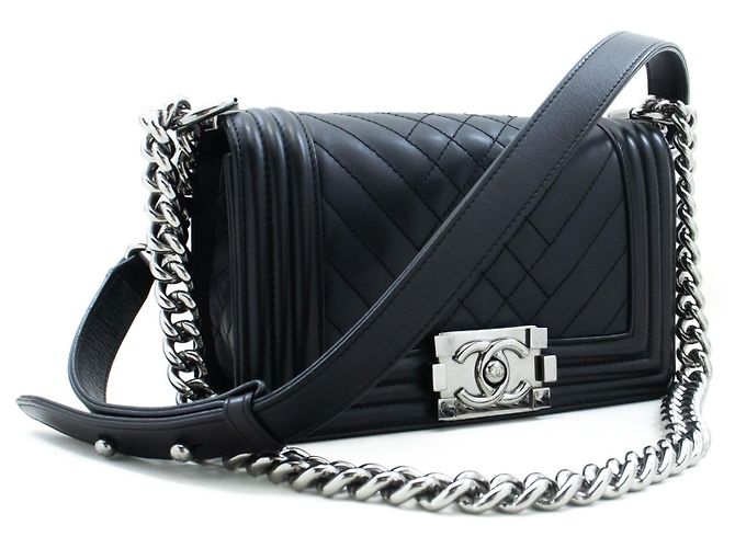 Chanel Boy Flap Quilted Calfskin Small Nero - vista 3