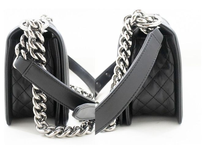 Chanel Boy Flap Quilted Calfskin Small Nero - vista 5