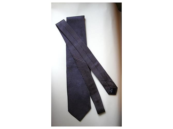 Cravatta Burberry in seta blu e oro D'oro - vista 2
