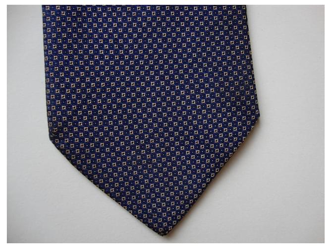 Cravatta Burberry in seta blu e oro D'oro - vista 3