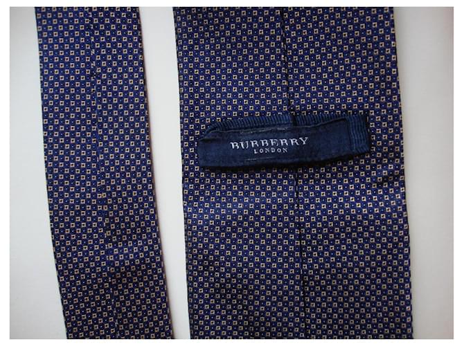 Cravatta Burberry in seta blu e oro D'oro - vista 4