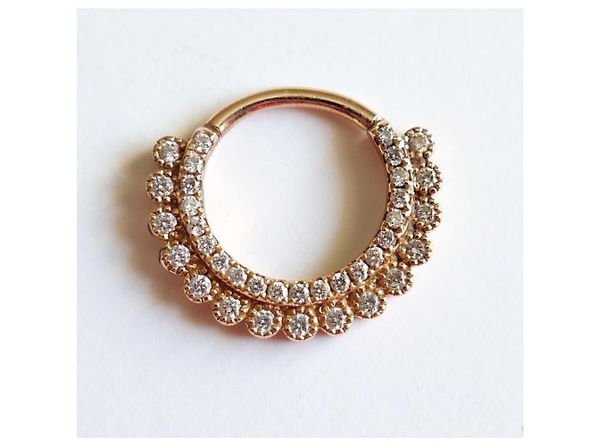 Autre Marque Maria Tash Apsara Orecchino a cerchio in oro rosa 18K e diamanti D'oro - vista 2