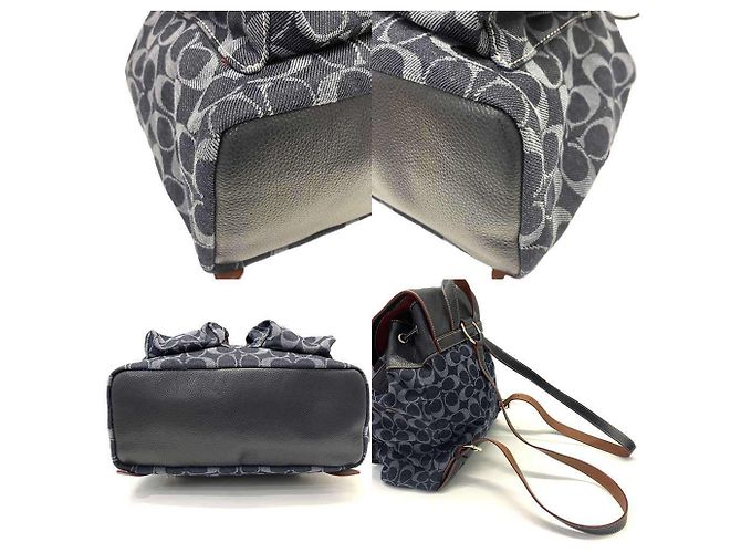 Zaino Coach Signature Turnlock Blu navy - vista 3