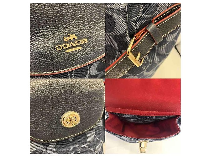 Zaino Coach Signature Turnlock Blu navy - vista 4