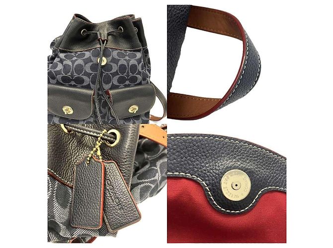 Zaino Coach Signature Turnlock Blu navy - vista 5
