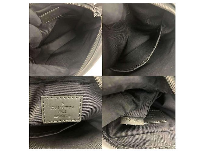 Borsa a tracolla Louis Vuitton Danube Monogram Shadow in pelle Nero - vista 6