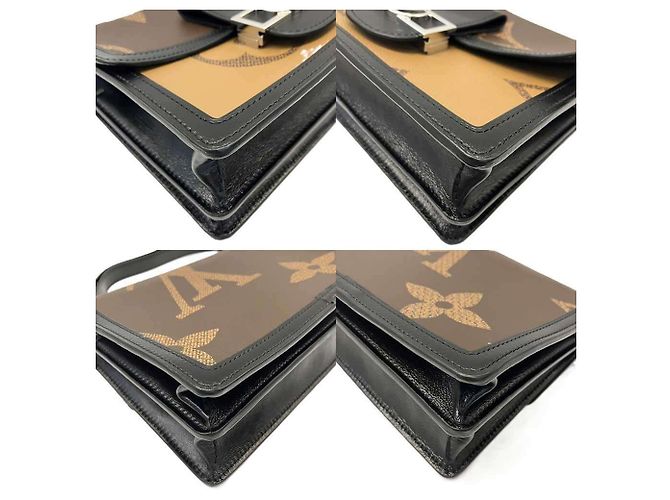 Bolsa de Ombro Louis Vuitton Dauphine MM Monogram Giant Reverse Marrom - vista 3