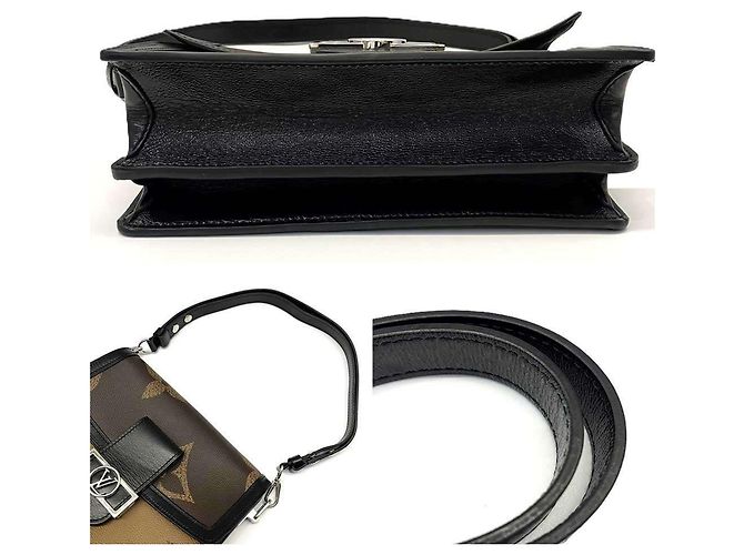 Bolsa de Ombro Louis Vuitton Dauphine MM Monogram Giant Reverse Marrom - vista 4