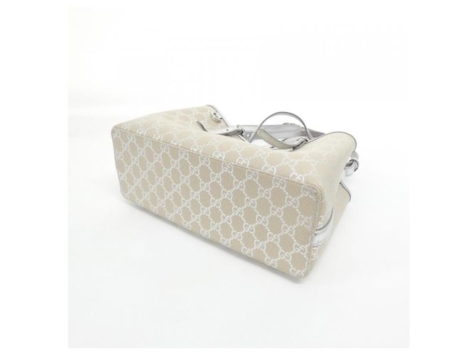 Borsa Gucci GG Emblem Argento Beige - vista 3