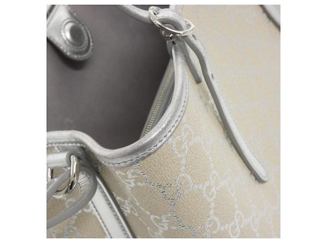 Borsa Gucci GG Emblem Argento Beige - vista 6