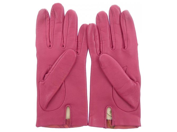 Hermès Hermes warme Handschuhe in Rosa und Rot Pink - Ansicht 2