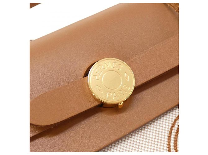 Hermès Borsa Hermes CIRCUIT 24 Herbag Zip PM Rosso Beige Crudo - vista 5