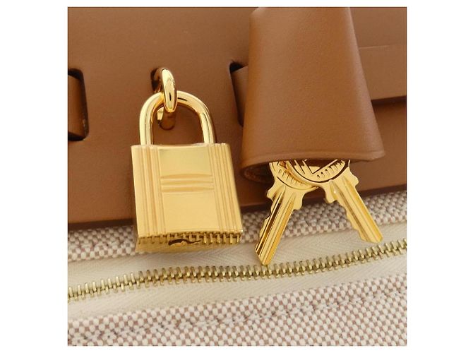 Hermès Borsa Hermes CIRCUIT 24 Herbag Zip PM Rosso Beige Crudo - vista 6