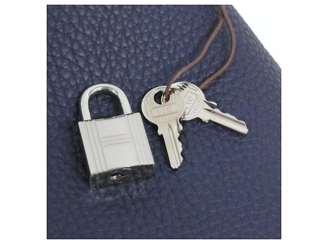 Hermès Borsa Hermes Picotin Lock PM Blu - vista 3