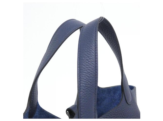 Hermès Borsa Hermes Picotin Lock PM Blu - vista 4