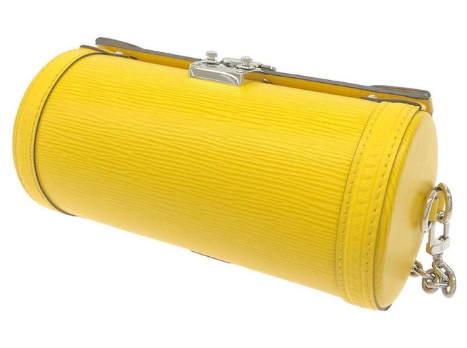 Borsa a tracolla Louis Vuitton Epi Papillon Trunk Giallo - vista 3