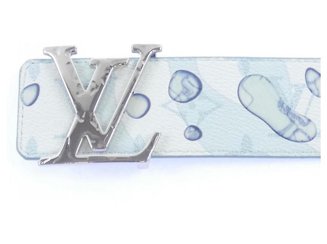 Cintura Louis Vuitton LV Aqua M0726 Argento Blu - vista 2