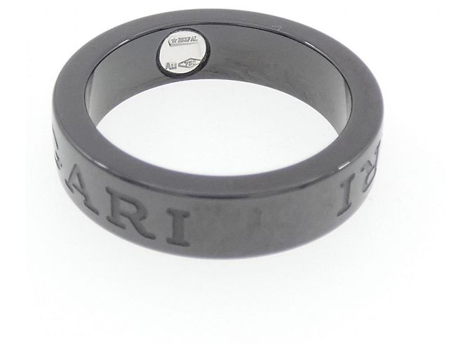 Bulgari Anello Bvlgari in oro bianco 18K e ceramica - vista 3