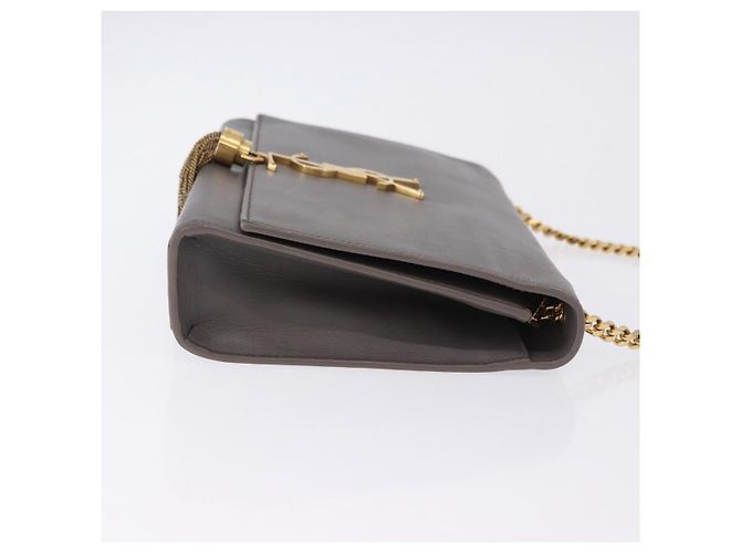 Saint Laurent Classic Monogram Tassel Leather Medium Marrone - vista 3