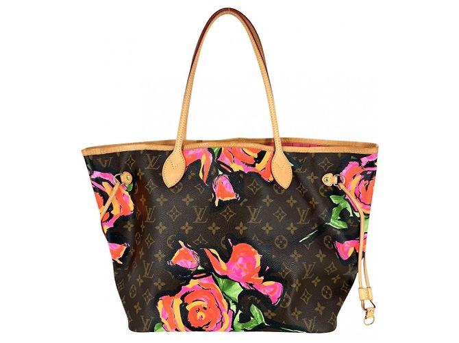 Borsa Tote Louis Vuitton Neverfull MM Marrone Rosa - vista 2
