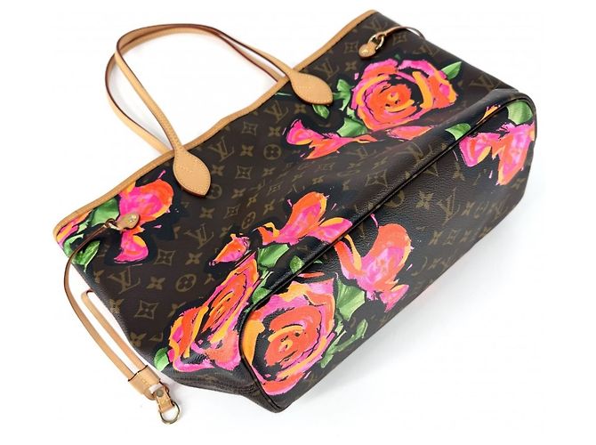 Borsa Tote Louis Vuitton Neverfull MM Marrone Rosa - vista 3