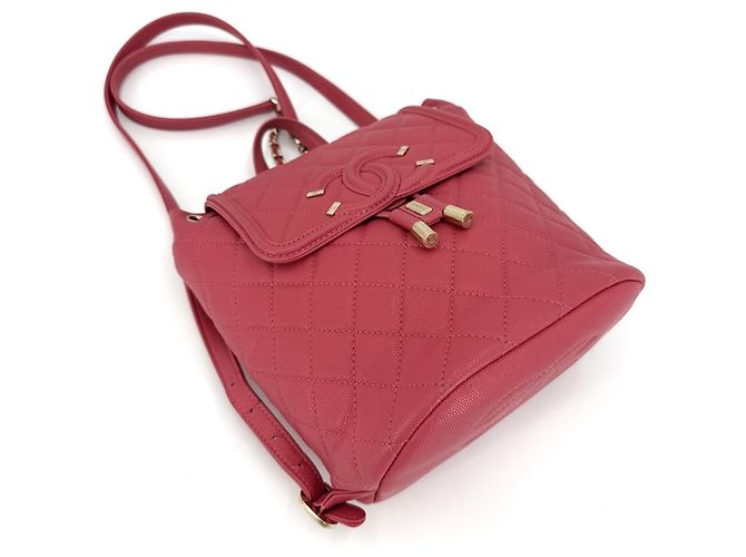 Zaino Chanel CC Filigree Matelassé da donna Rosa - vista 3