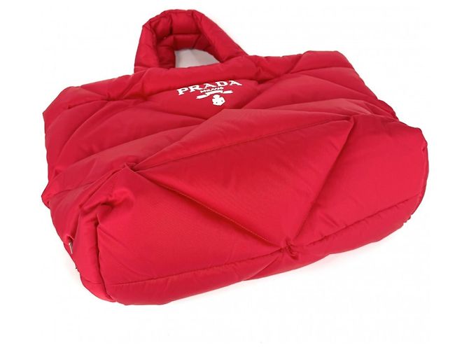Prada gesteppte Re-Nylon Tote Bag für Damen Rot - Ansicht 3