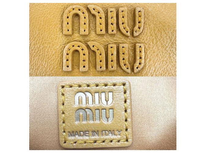 Mochila de couro para mulheres Miu Miu Amarelo - vista 5