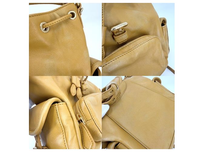Mochila de couro para mulheres Miu Miu Amarelo - vista 6
