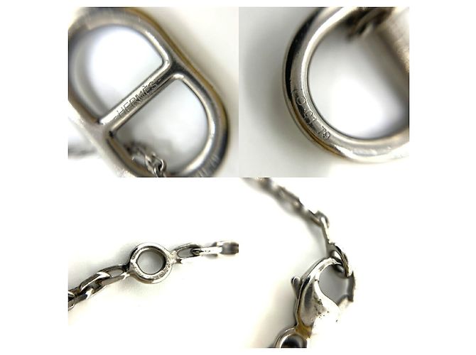 Hermès Collana Hermes Au Maillon Chaine d'Ancre Marrone - vista 3