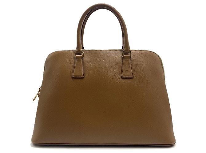 Borsa Tote Prada in pelle Saffiano Marrone - vista 2